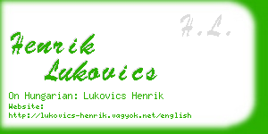 henrik lukovics business card